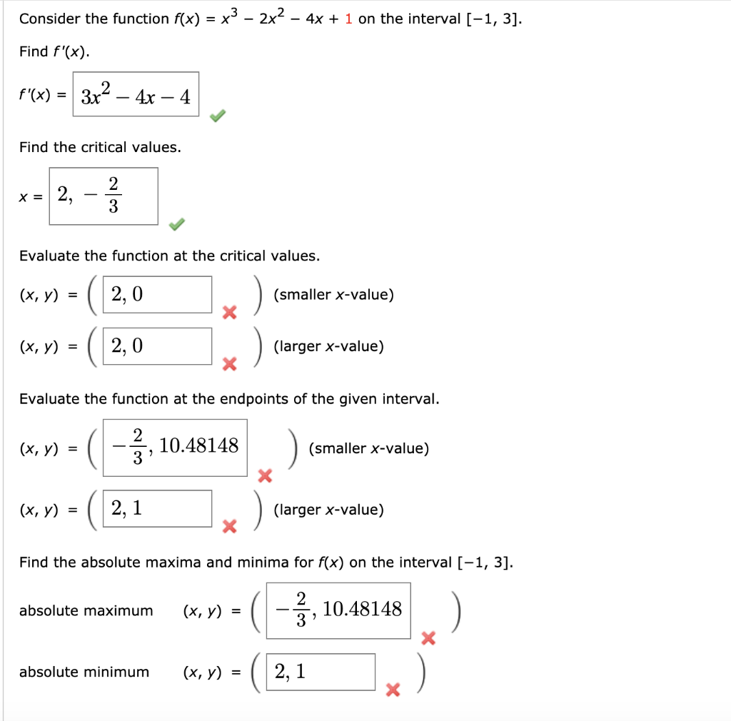 Consider The Function F X X3 2x2 4x 1 On The Chegg Com