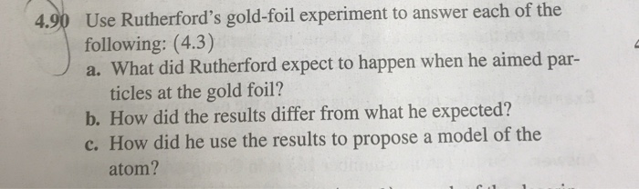 rutherford's gold foil experiment answers