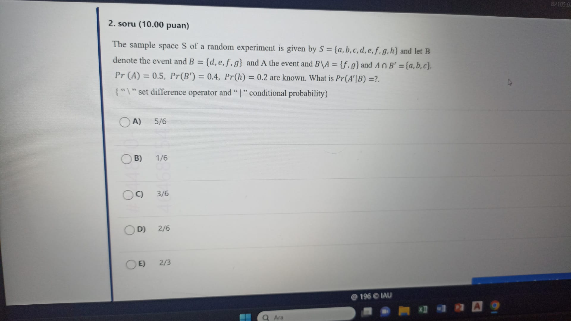 Solved The sample space S of a random experiment is given by | Chegg.com