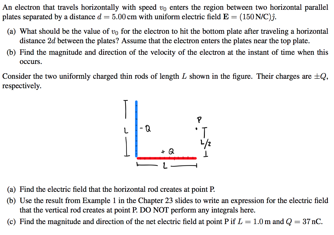 Solved An Electron That Travels Horizontally With Speed V Chegg Com