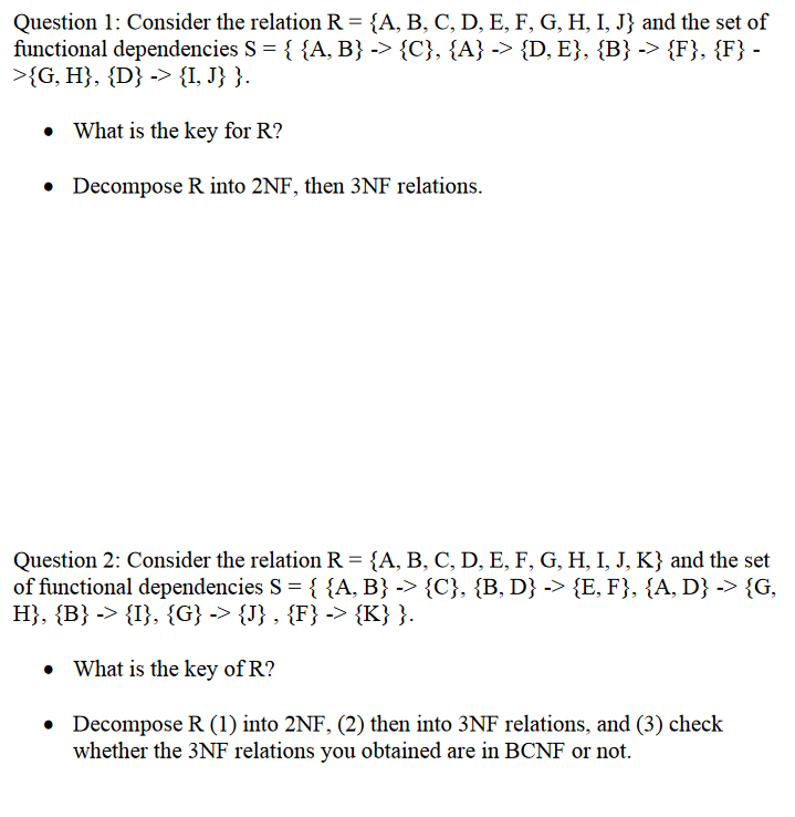 Solved Question 1: Consider The Relation R = {A, B, C, D, E, | Chegg.com