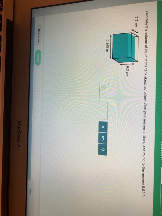 Solved Calculate the volume of liquid in the tank sketched