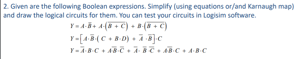 Solved 2. Given Are The Following Boolean Expressions. | Chegg.com