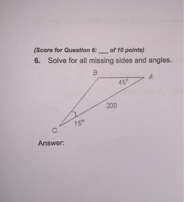 Solved Score for Question 5 of 10 points) 5. Solve for all | Chegg.com