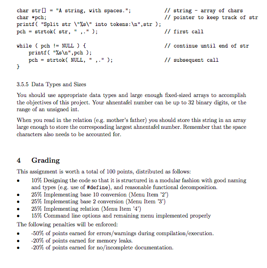 Solved The program must be written in C and compiled with | Chegg.com