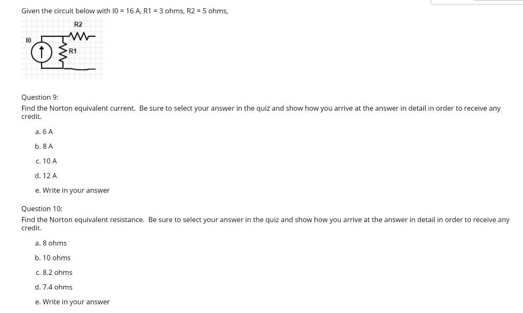 Solved Given the circuit below with 10 16 A R1 3 ohms