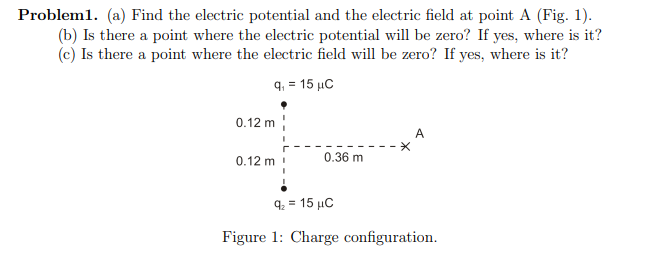 Solved Probleml. (a) Find The Electric Potential And The | Chegg.com