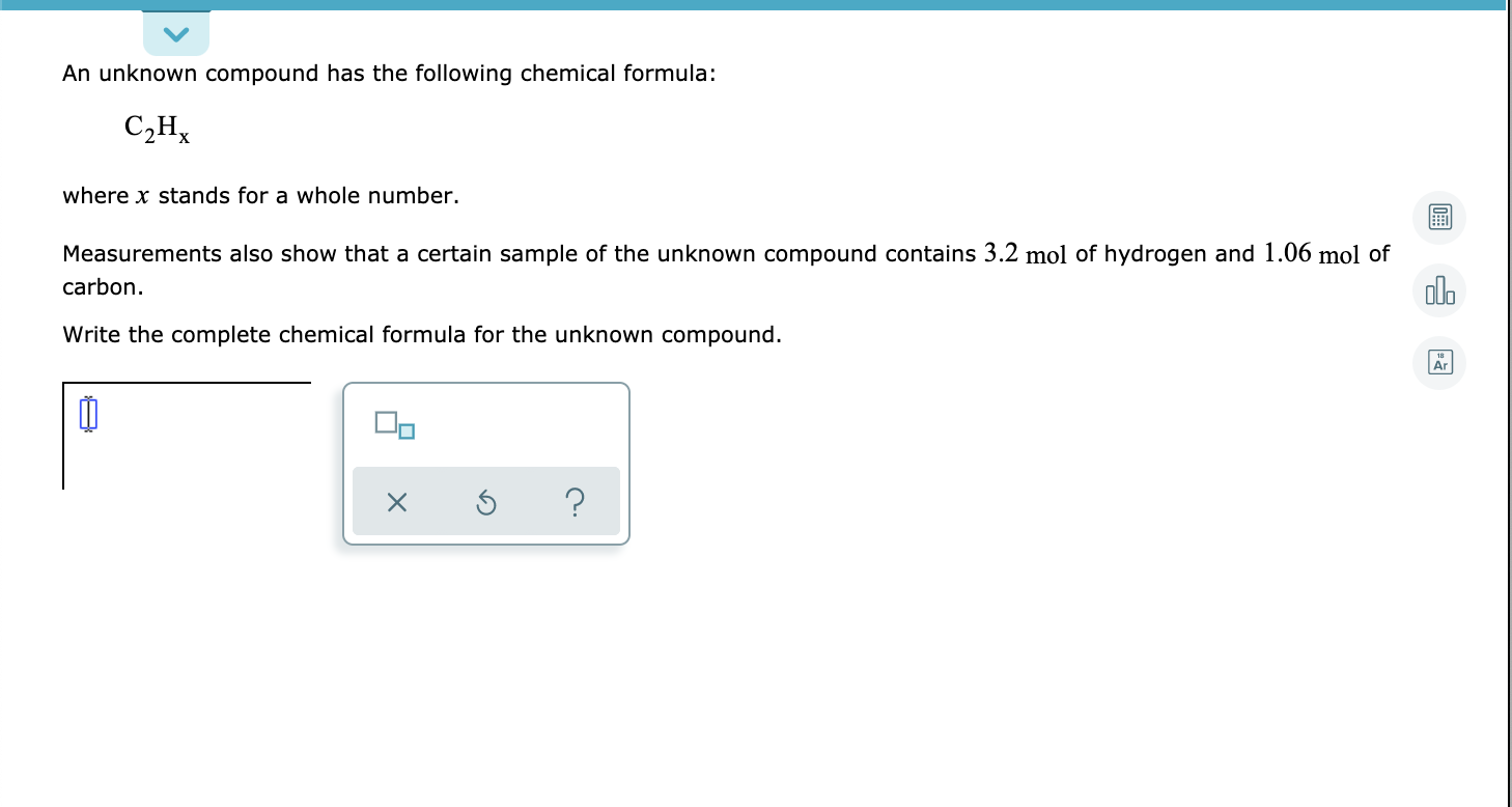 Solved An unknown compound has the following chemical