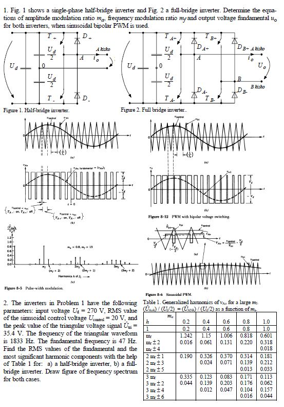 Single Phase Half Bridge Inverter Waveform 1. Fig. 1 shows a single-phase half-bridge inverter | Chegg.com