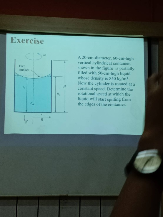 Solved Exercise A 20cmdiameter, 60cmhigh vertical