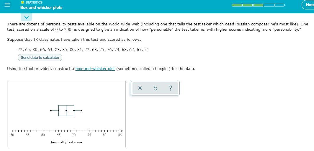 Solved = O STATISTICS Box-and-whisker plots Nate There are | Chegg.com