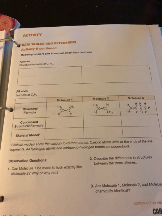 Solved ACTIVITY DATA TABLES AND EXTENSIONS Activity 5
