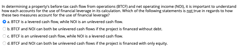 Solved In determining a property's before-tax cash flow from | Chegg.com