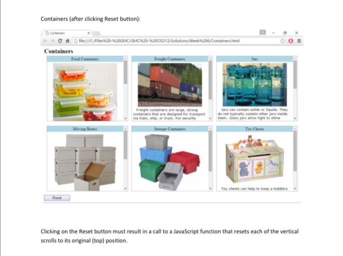 Solved Create a web page with a grid of scrolling boxes.