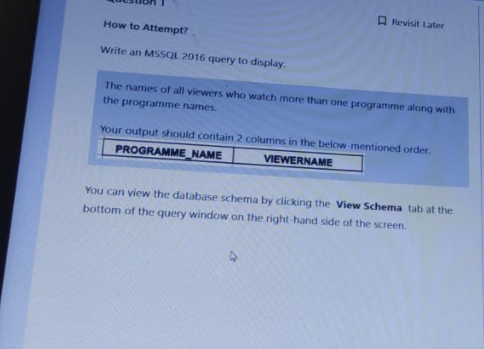 Solved how to attempt write an mssql 2016 query to chegg chegg