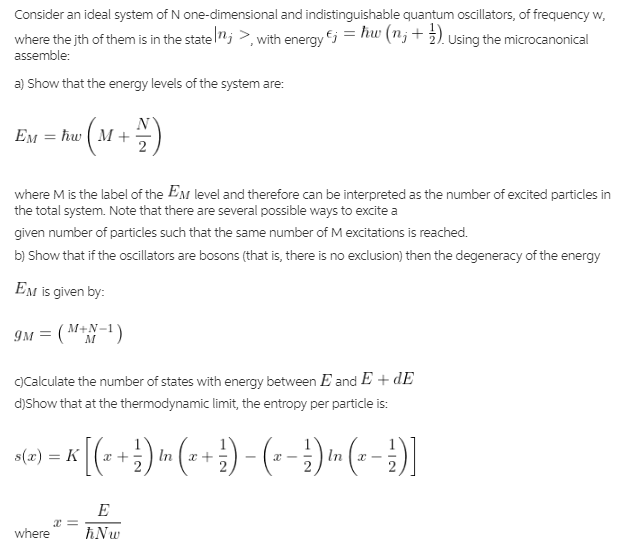 Solved Consider an ideal system of N one-dimensional and | Chegg.com
