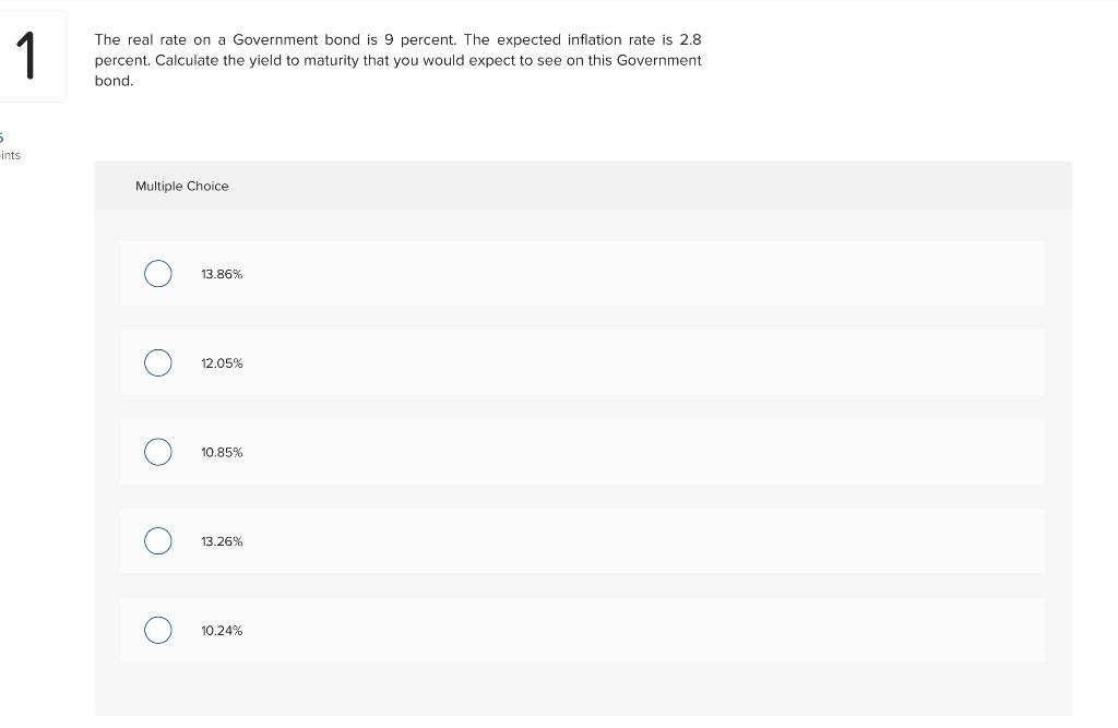 solved-1-the-real-rate-on-a-government-bond-is-9-percent-chegg