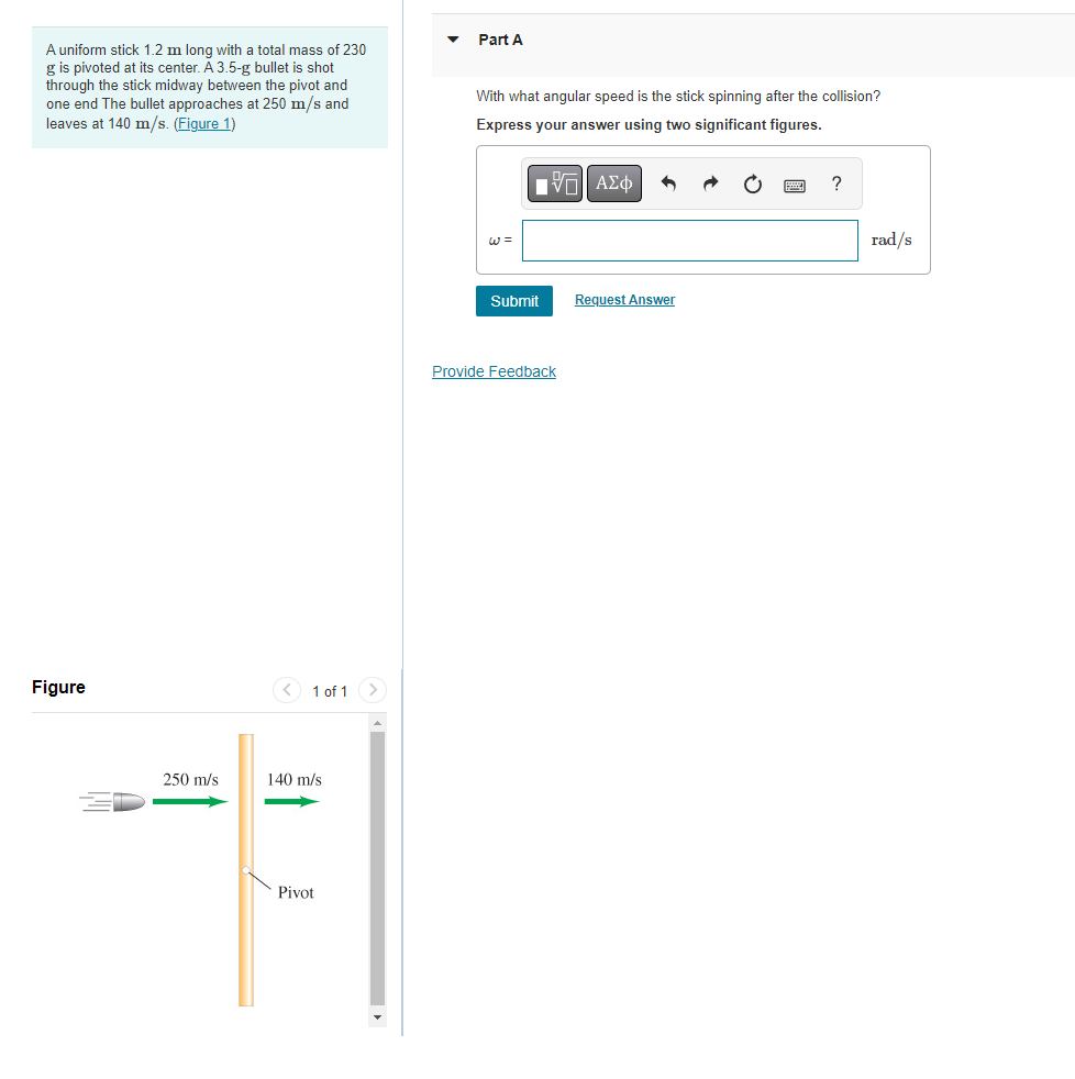 Solved A uniform stick 1.2 m long with a total mass of 230 g | Chegg.com