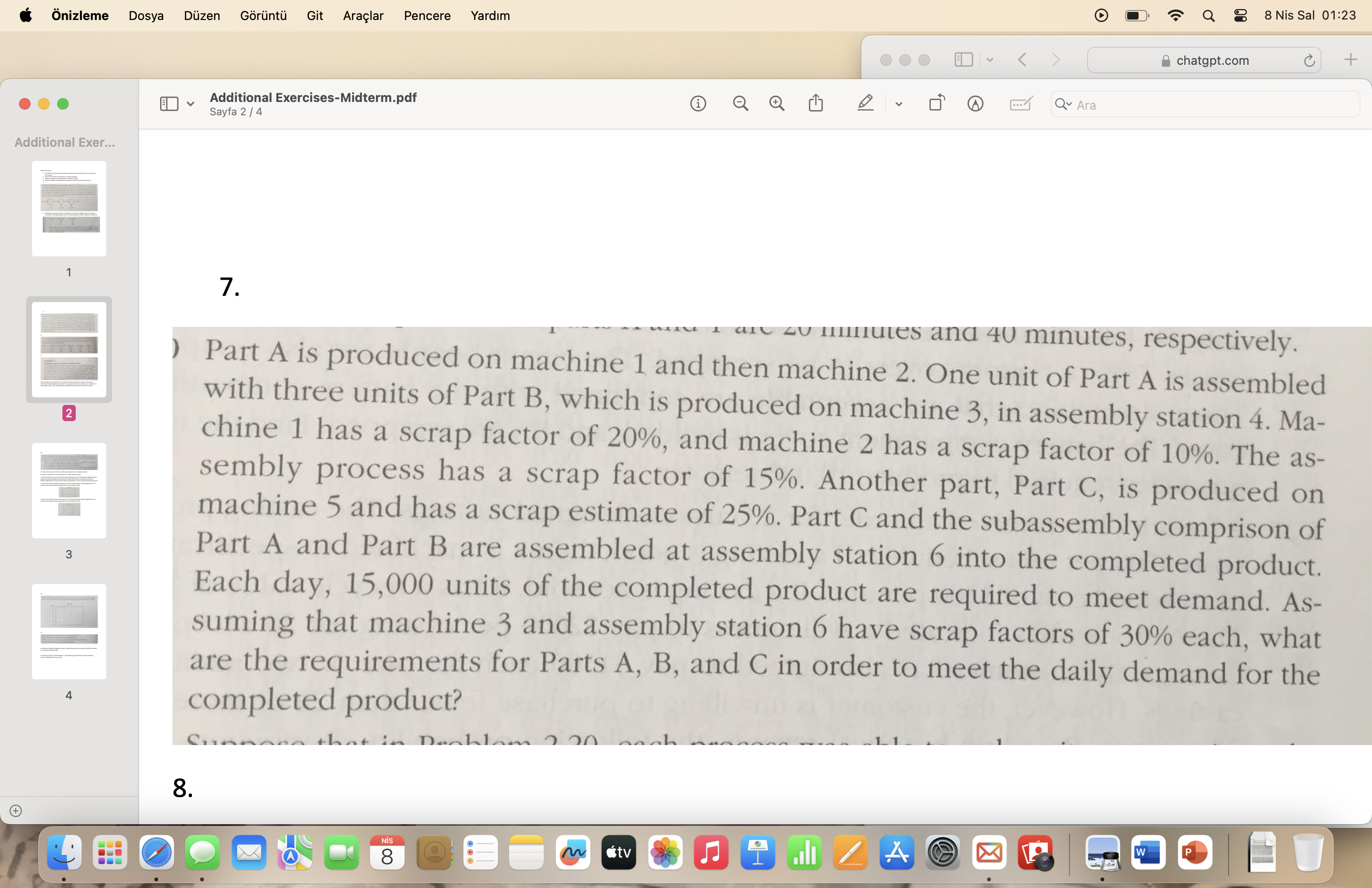Solved Part A is produced on machine with three units of | Chegg.com