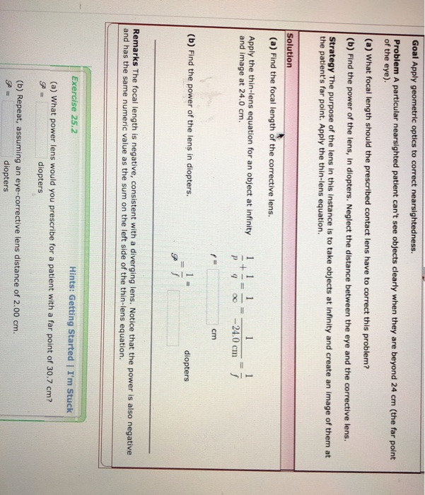 Solved Goal Apply geometric optics to correct | Chegg.com