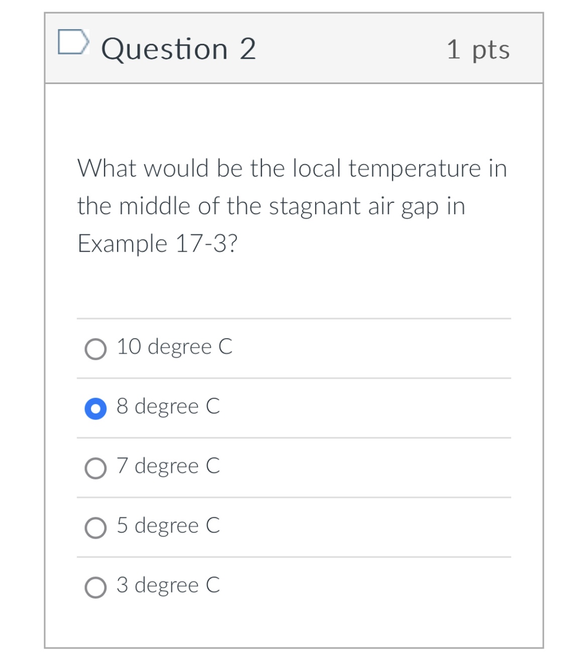 Solved Question 2 1 pts What would be the local temperature | Chegg.com