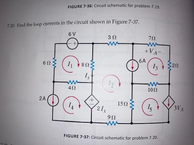 Solved 7.20 Find The Loop Currents In The Circuit Shown In | Chegg.com