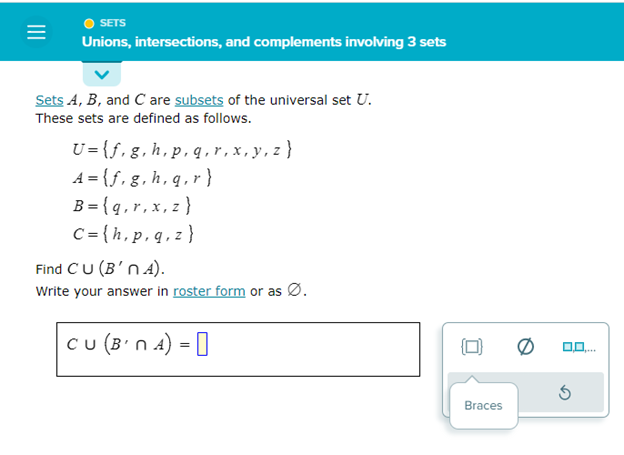 Solved Sets A,B, and C are subsets of the universal set U. | Chegg.com