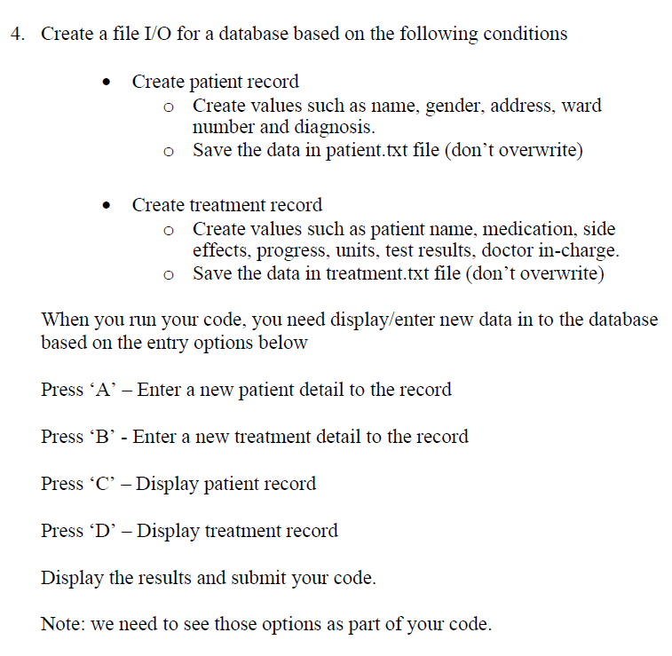 Solved Need this in C++ visual studio. The database is made