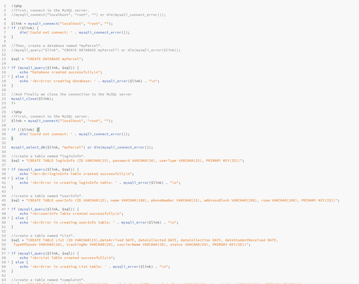 Create PHP MySQL for the database >> plz copy the | Chegg.com