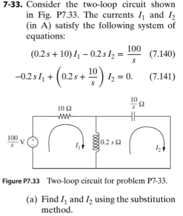 Solved 7-33. Consider the two-loop circuit shown in Fig. | Chegg.com
