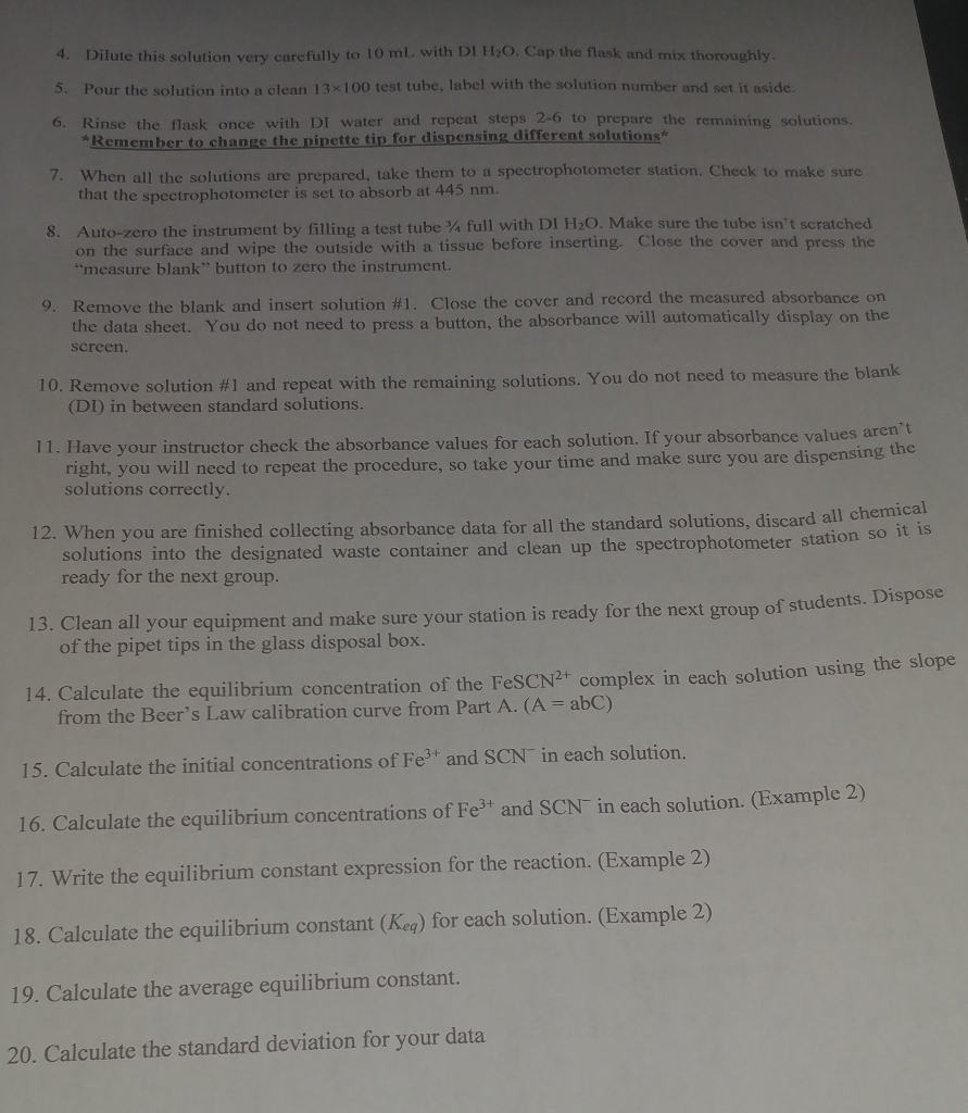 Solved Part B - Determination of the Equilibrium Constant | Chegg.com