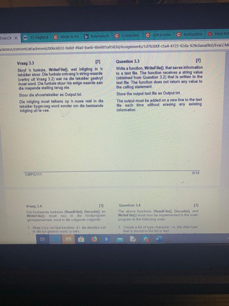 C Get Homer C Instruction Eval.CA X C Computer 6 Find AVE 15 Highest C Write A Prob how much /access/content/attachment/80606