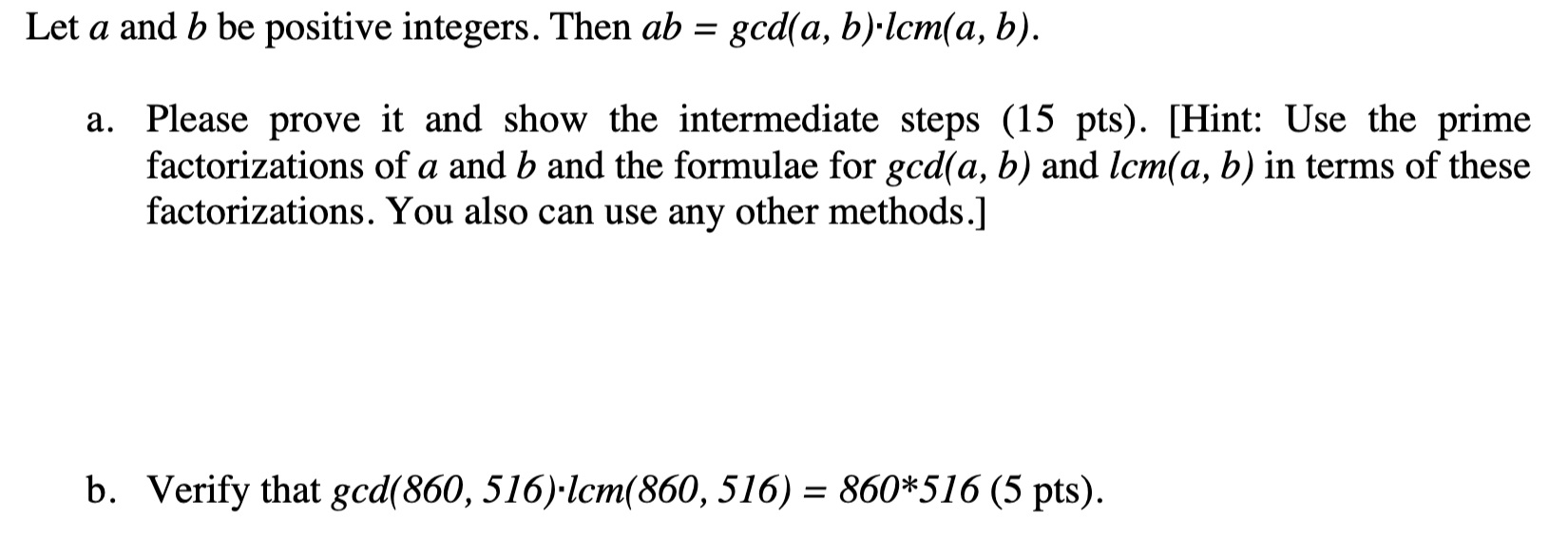 Solved Let A And B Be Positive Integers. Then | Chegg.com