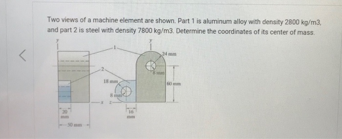Solved Two views of a machine element are shown. Part 1 is | Chegg.com