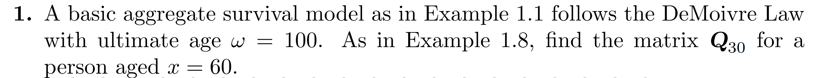 1. A basic aggregate survival model as in Example 1.1 | Chegg.com