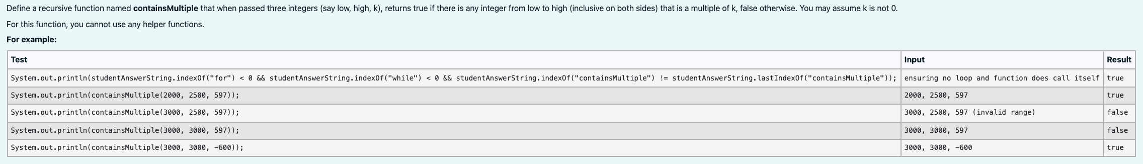 Solved For example: For this function, you cannot use any | Chegg.com image.