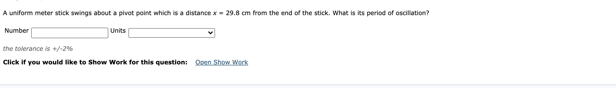 Solved A uniform meter stick swings about a pivot point | Chegg.com