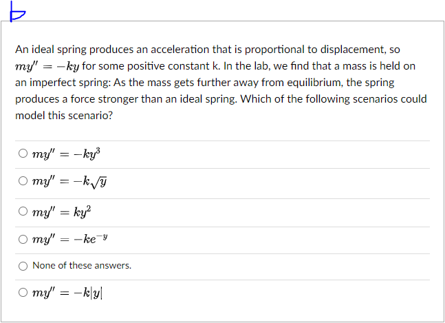 Imperfect spring physics 2025 problem