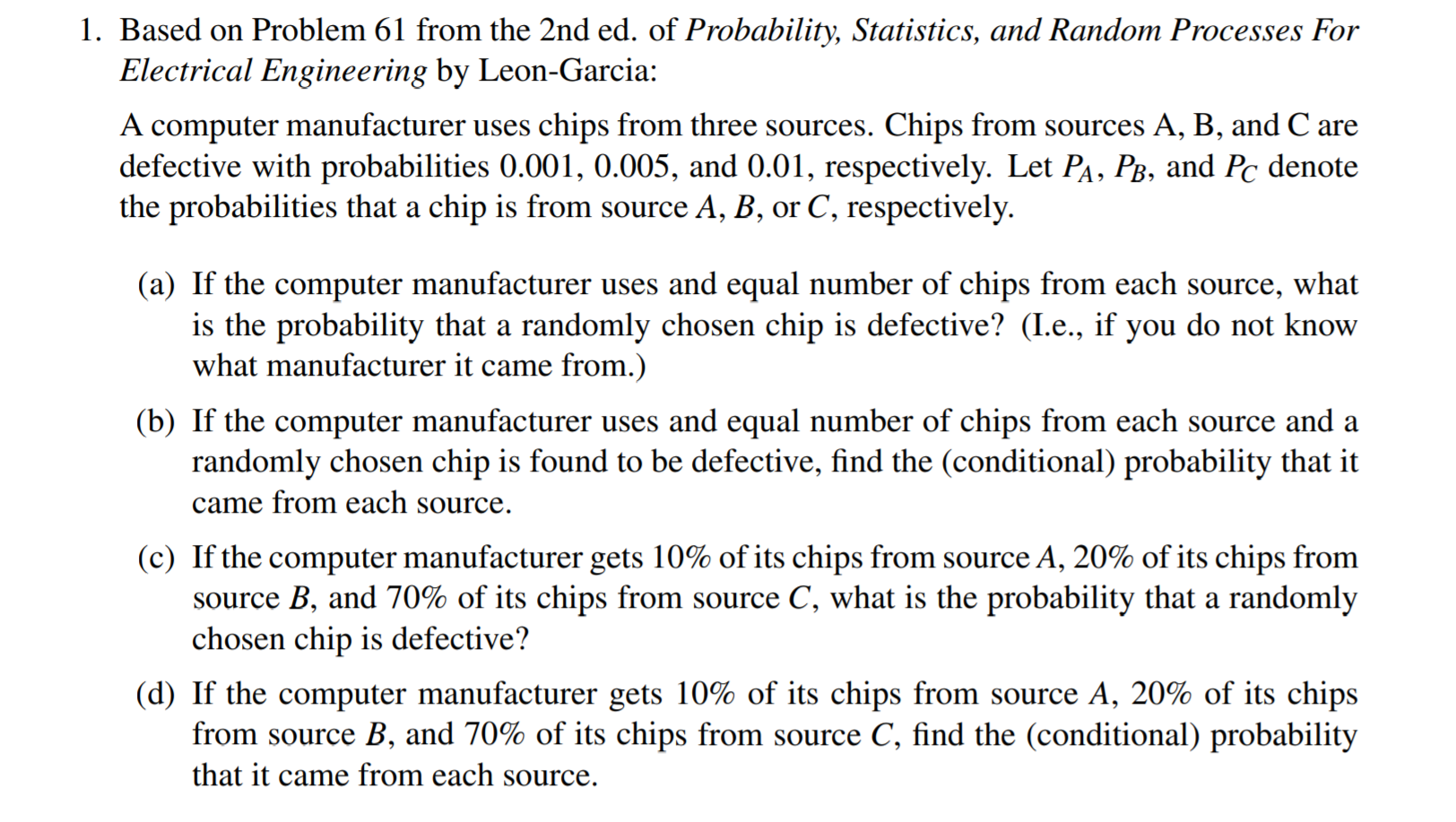 Solved 1 Based On Problem 61 From The 2nd Ed Of Chegg Com