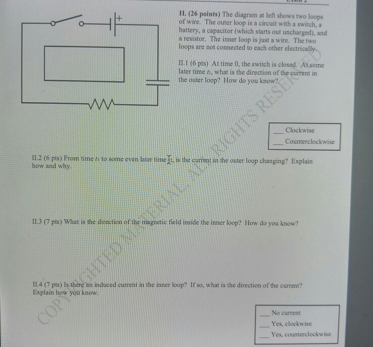 Solved TI. (26 points) The diagram at left shows two loops | Chegg.com