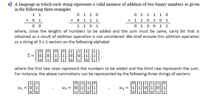 Solved c) A language in which each string represents a valid | Chegg.com