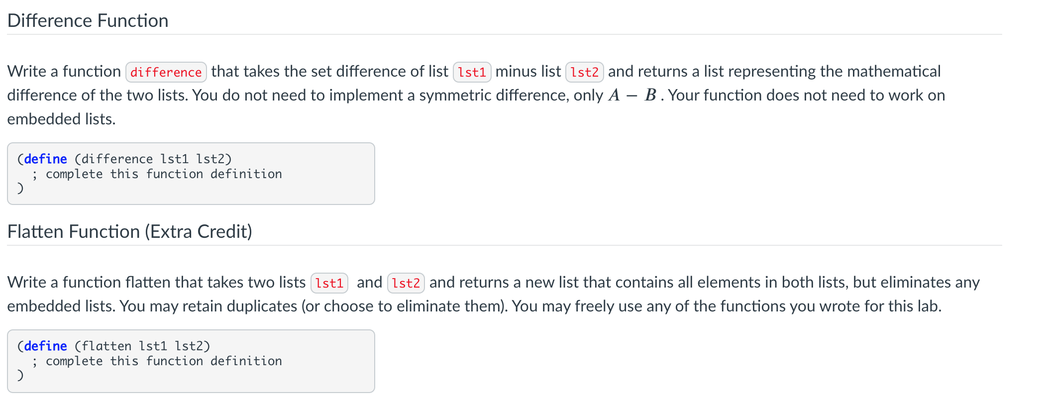 Solved Difference Function a Write a function difference | Chegg.com