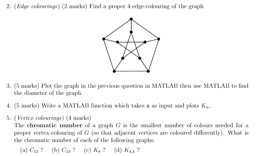 2. (Edge colourings) (2 marks) Find a proper | Chegg.com