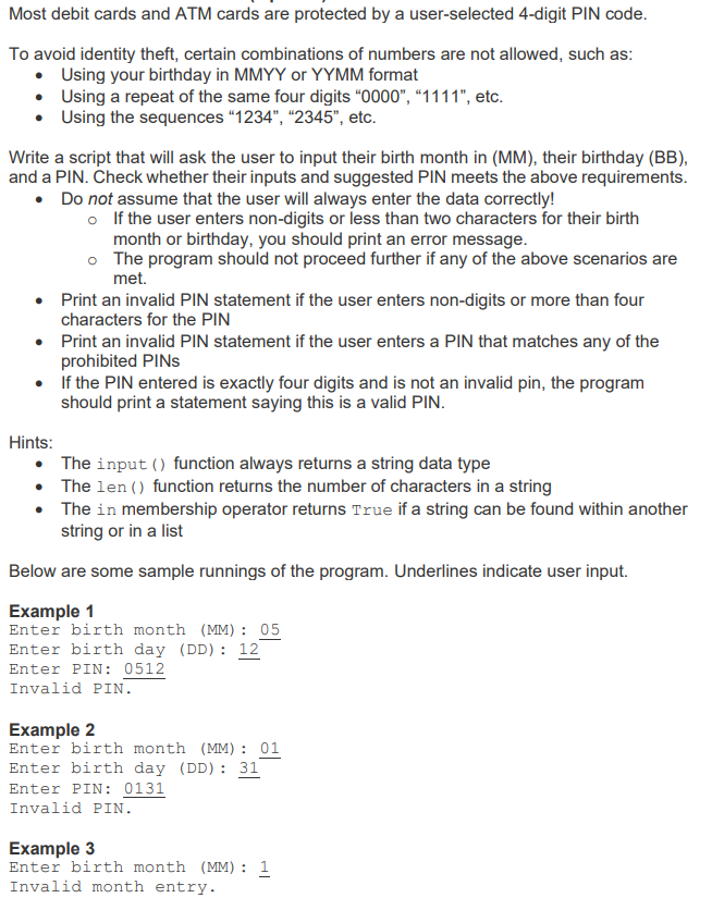 Solved 3. Please use Python to answer. Thank you. Example | Chegg.com