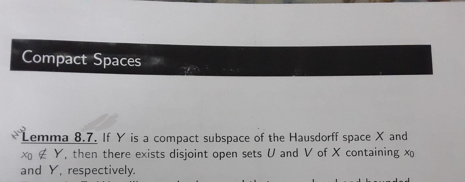 Solved Compact Spaces Hw Lemma 8.7. If Y is a compact