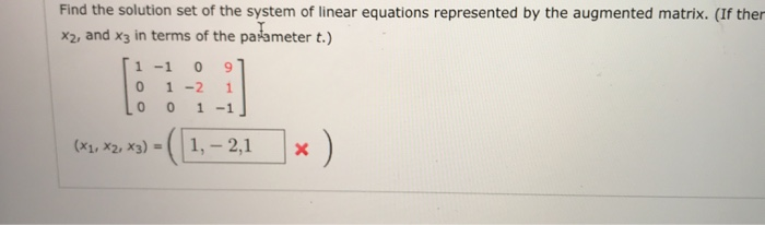 Solved Find the solution set of the system of linear | Chegg.com