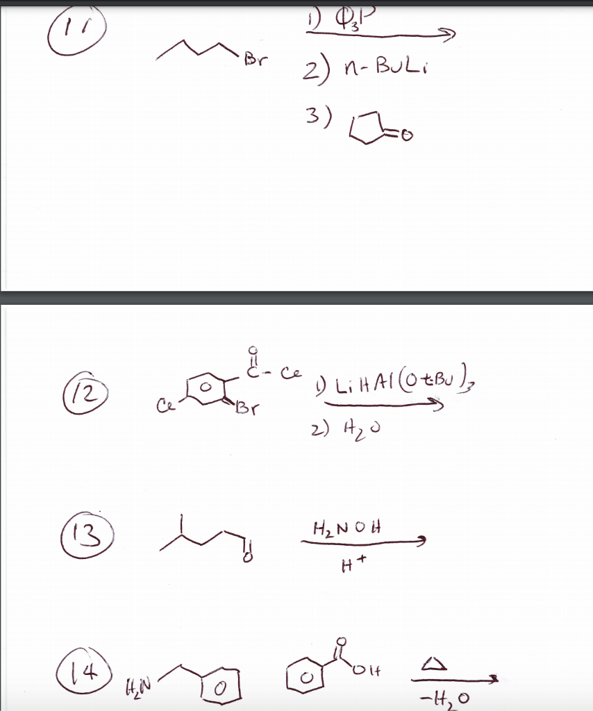 Solved Draw The Major Organic Product(s) For Each Fo The | Chegg.com