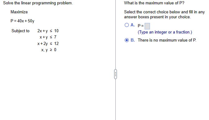 Solved Solve the linear programming problem. Maximize and | Chegg.com