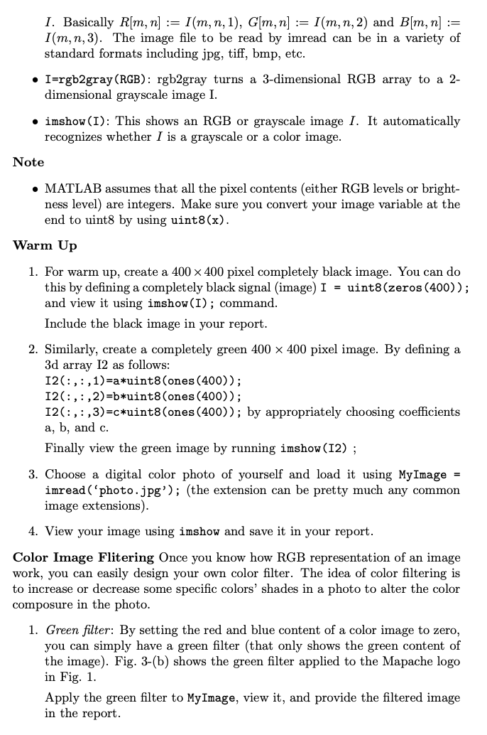 Solved In this lab, we'll learn basic image processing and | Chegg.com