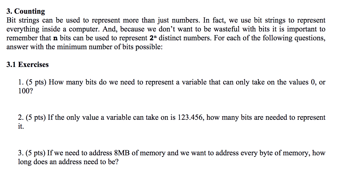 Solved 3. Counting Bit strings can be used to represent more | Chegg.com